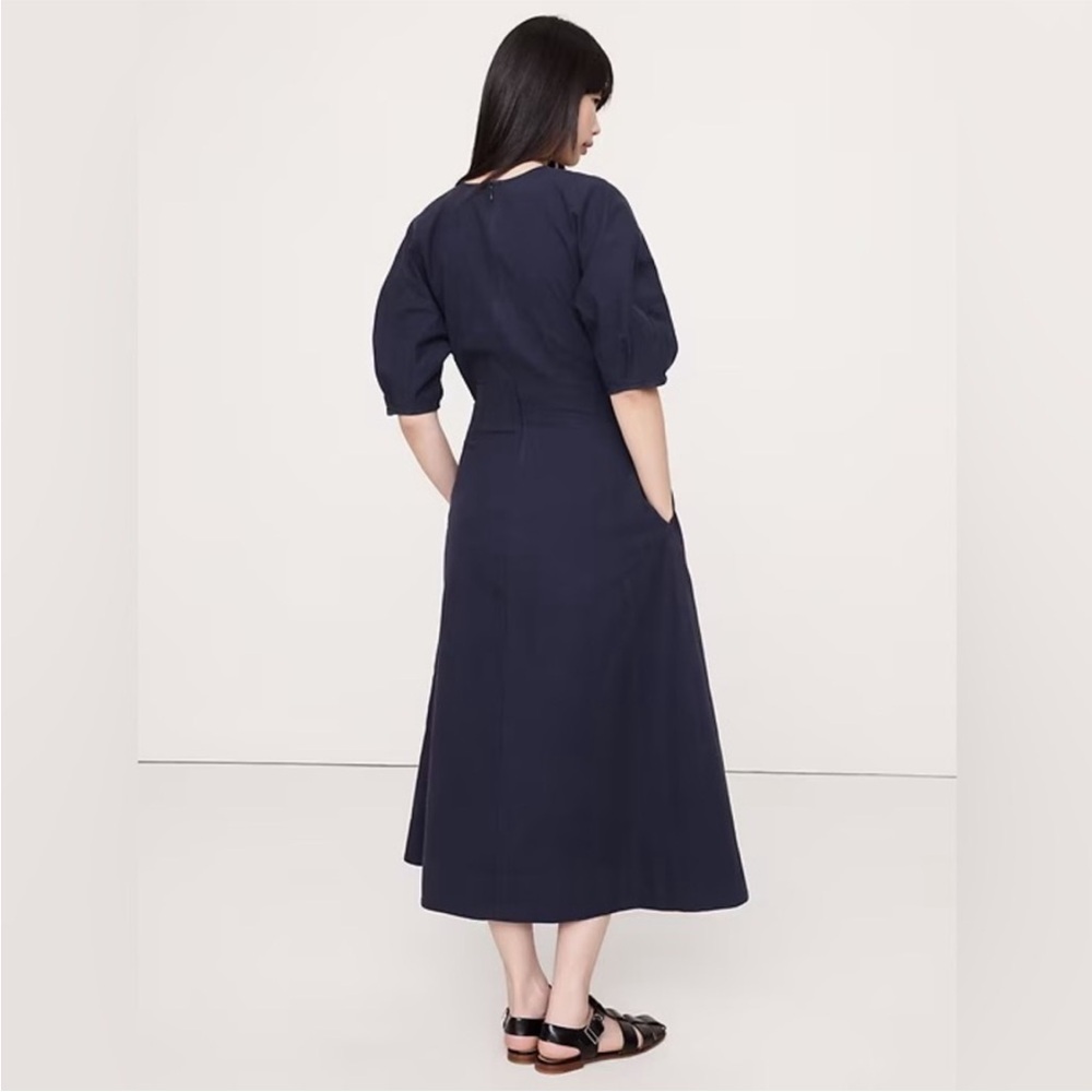 NEW! Banana Republic Stretch-Column Twill Utility Midi Dress -Multiple 817689 💖 - Picture 3 of 7